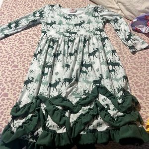 Ruffle girl Christmas dress